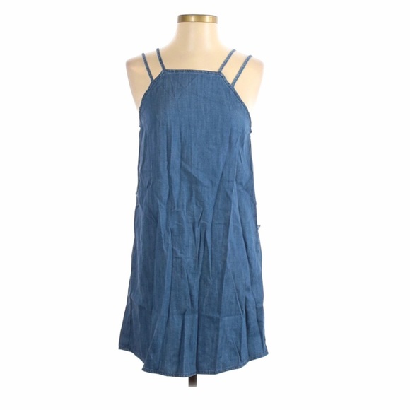 All Saints | Hally Dress Size Small Blue Chambray Strappy Back Detail - Picture 2 of 4